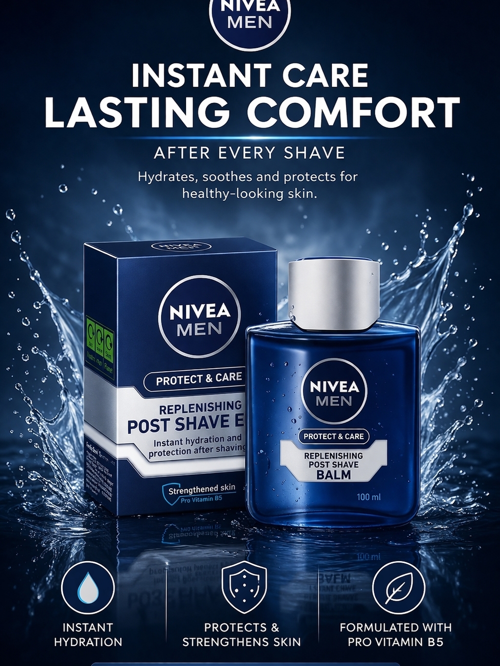 Nivea Men Protect & Care Replenishing Post-Shave Balm - Blue